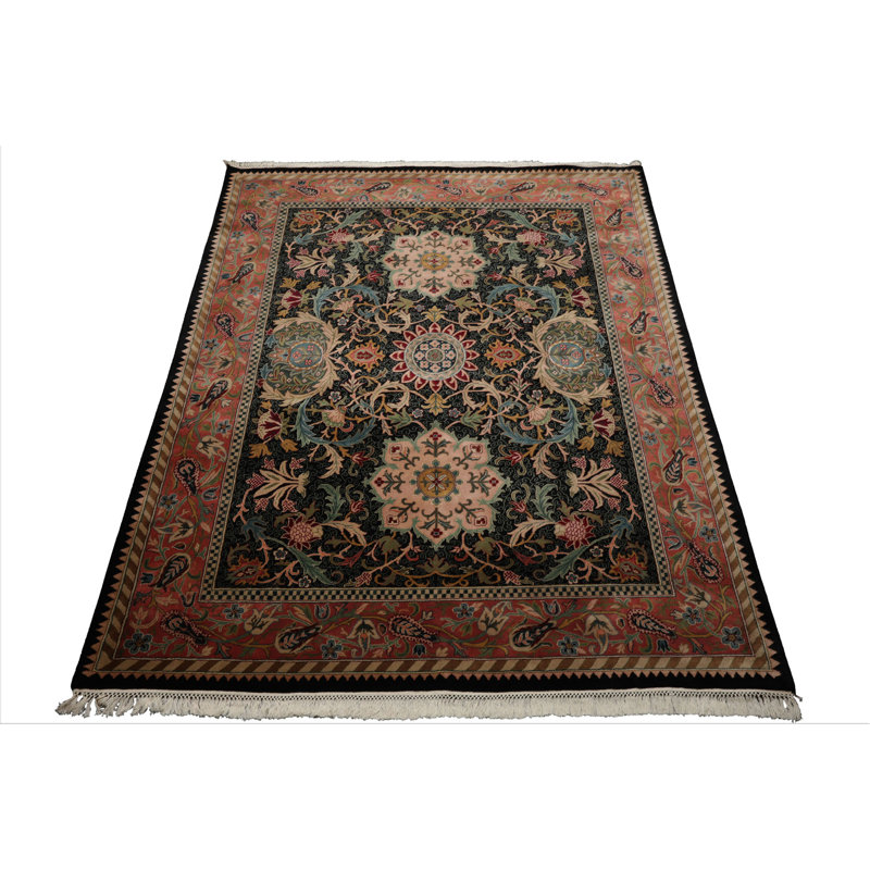 Tapis velours doux en laine nouée à la main 8 x 10 po 8 x 8 po