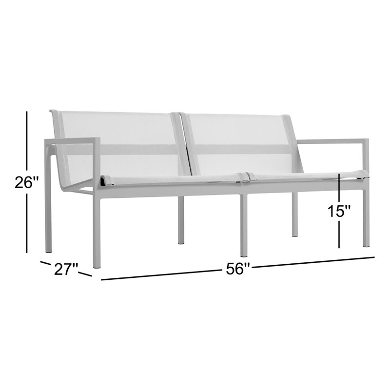 Skiff Outdoor 2 - Seat Loveseat, White