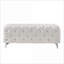Bancs de repose-pieds, repose-pieds capitonné pour l'entrée de la chambre à coucher du salon | Blanc neige | Velours