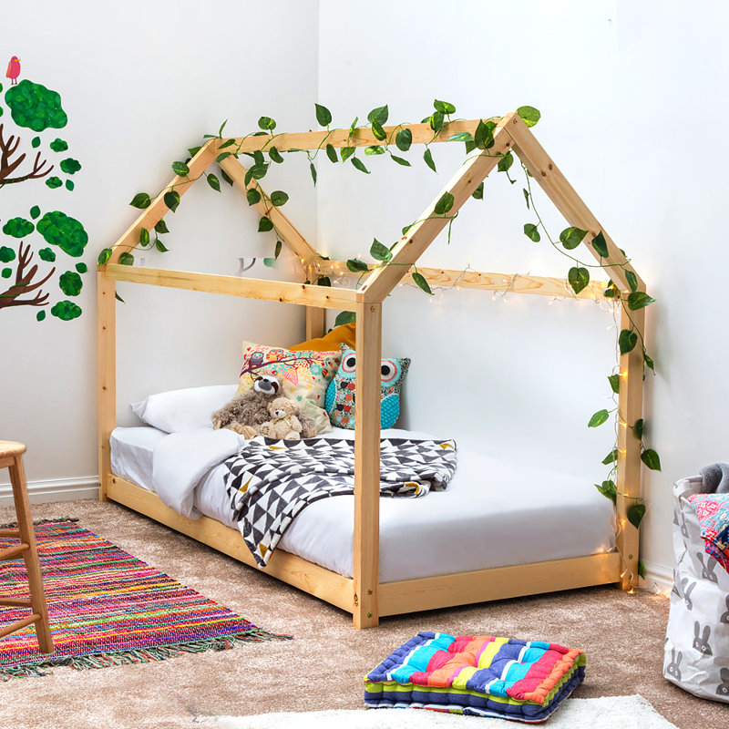 Mosley Single (3') Standard House Beds, Pine, Single (3'), No Mattress