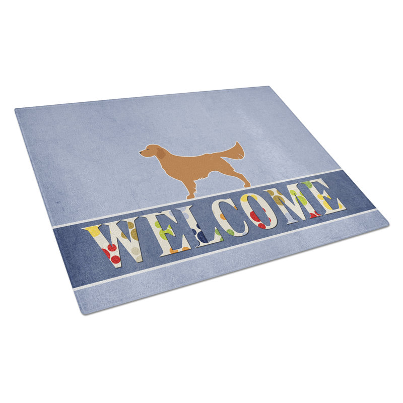 Planche à découper doré en verre à trésors caroline Welcome Dog