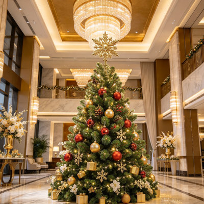 Elegant Plated Star Christmas Tree Topper Decoration