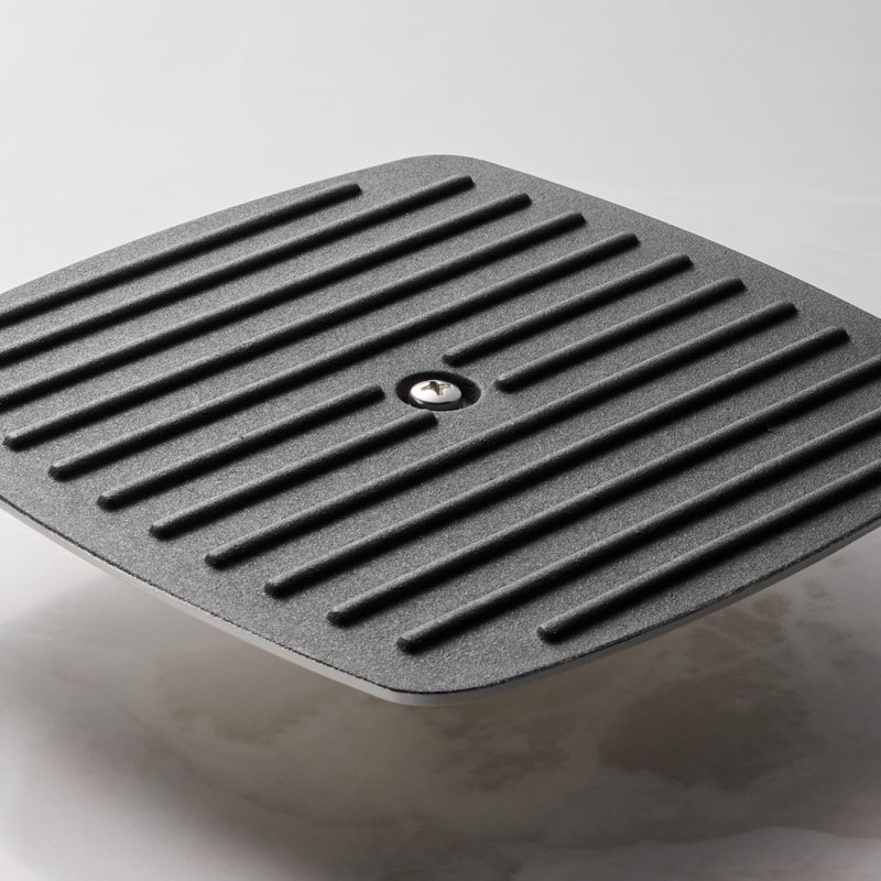 11-Inch Latte Cast Iron Grill Pan with Gold Knob Press