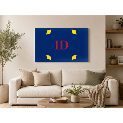 Idaho State Luxury Diamond Monogram — Yellow Blue Red — Canvas Wall Art