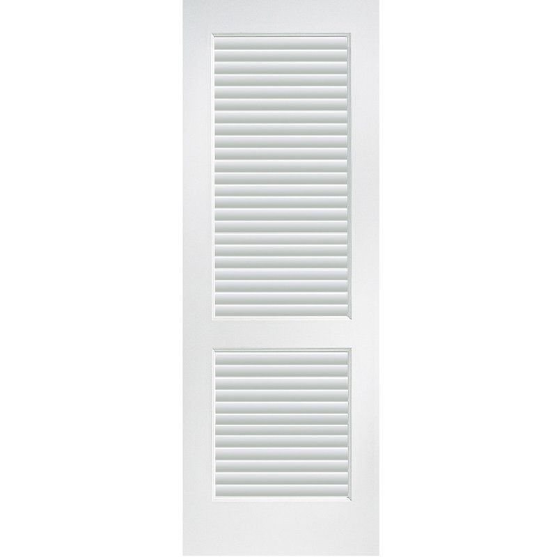 Porte à persiennes à persiennes en bois manufacturé massif, 30 po x 80 po