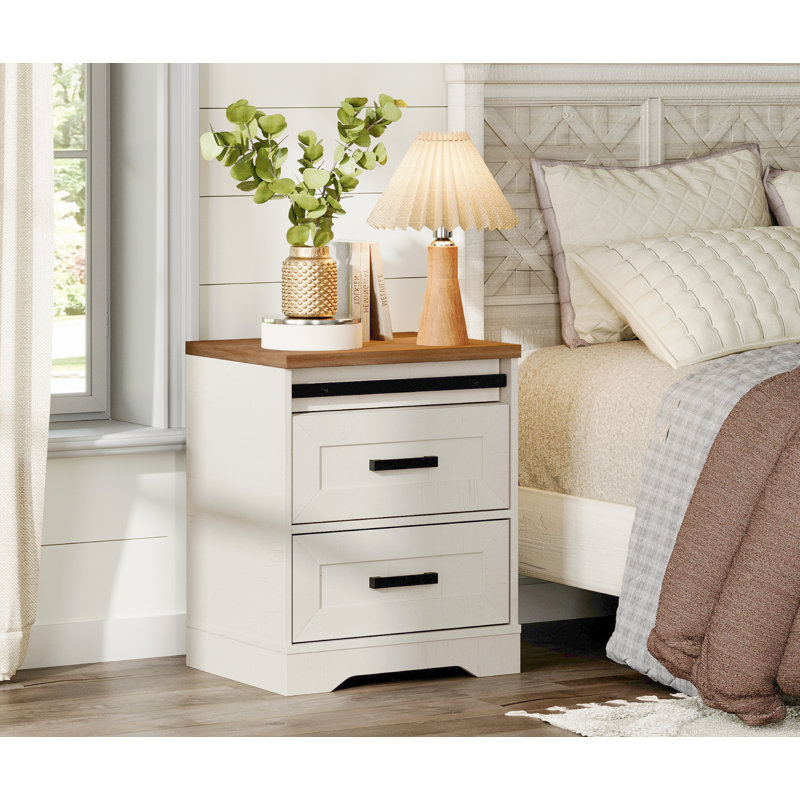Ensemble de 2 tables de chevet 24 po Glenford, Blanc