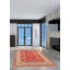 Tapis rouge / jaune en laine noué à la main de conception unique 6 pi 8 po x 9 pi 9 po Okey
