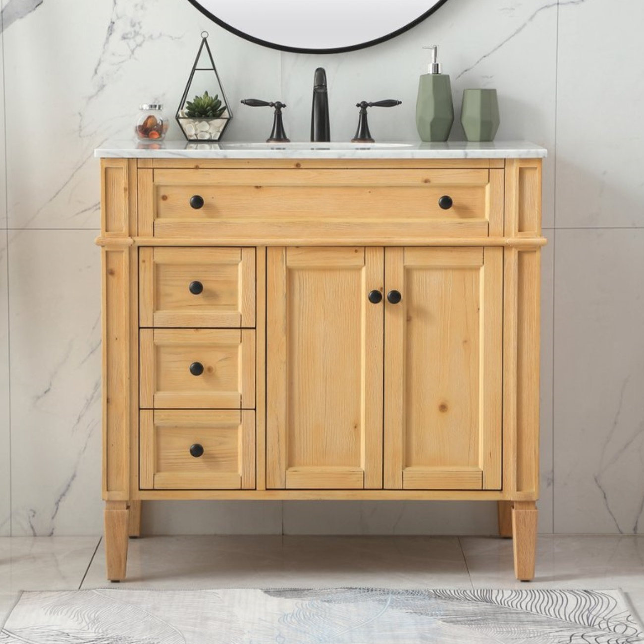 Rivers 36'' Single Bathroom Vanity, Natural Wood