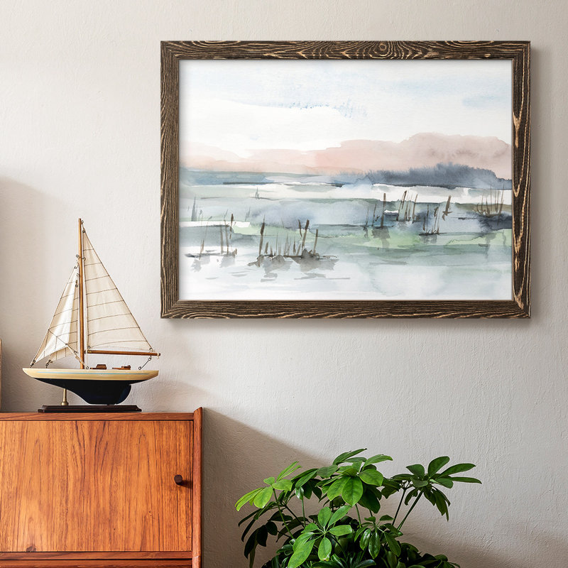 " Marsh Cattails I ", 26" H x 38" W, Walnut