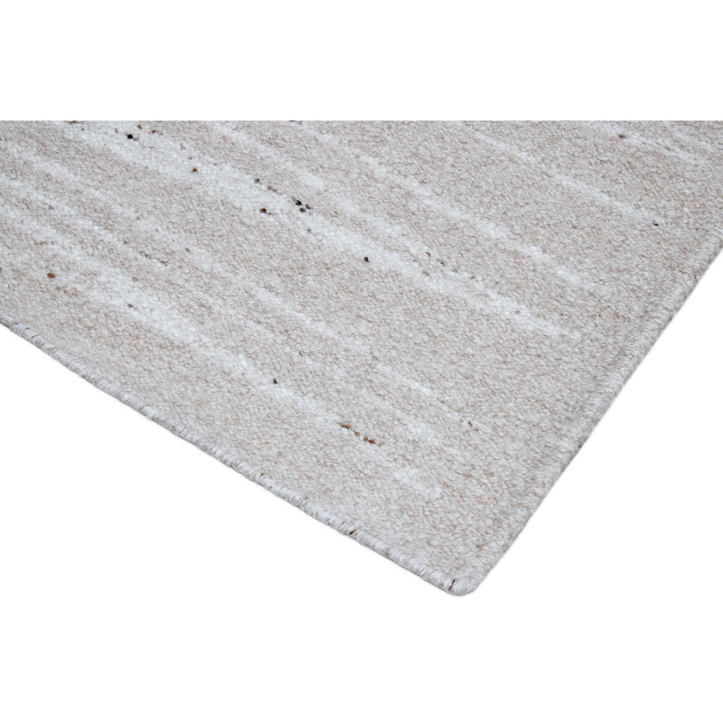 Wool Area Rug in White/Brown, Rectangle 9' x 12'