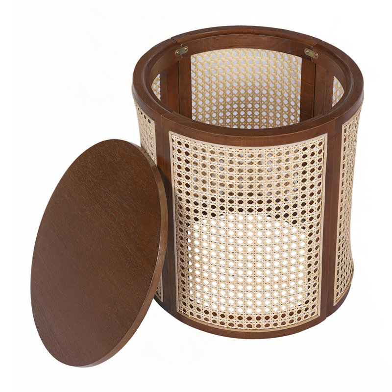 Table d'appoint charmante avec finition en bois naturel, Dark Brown