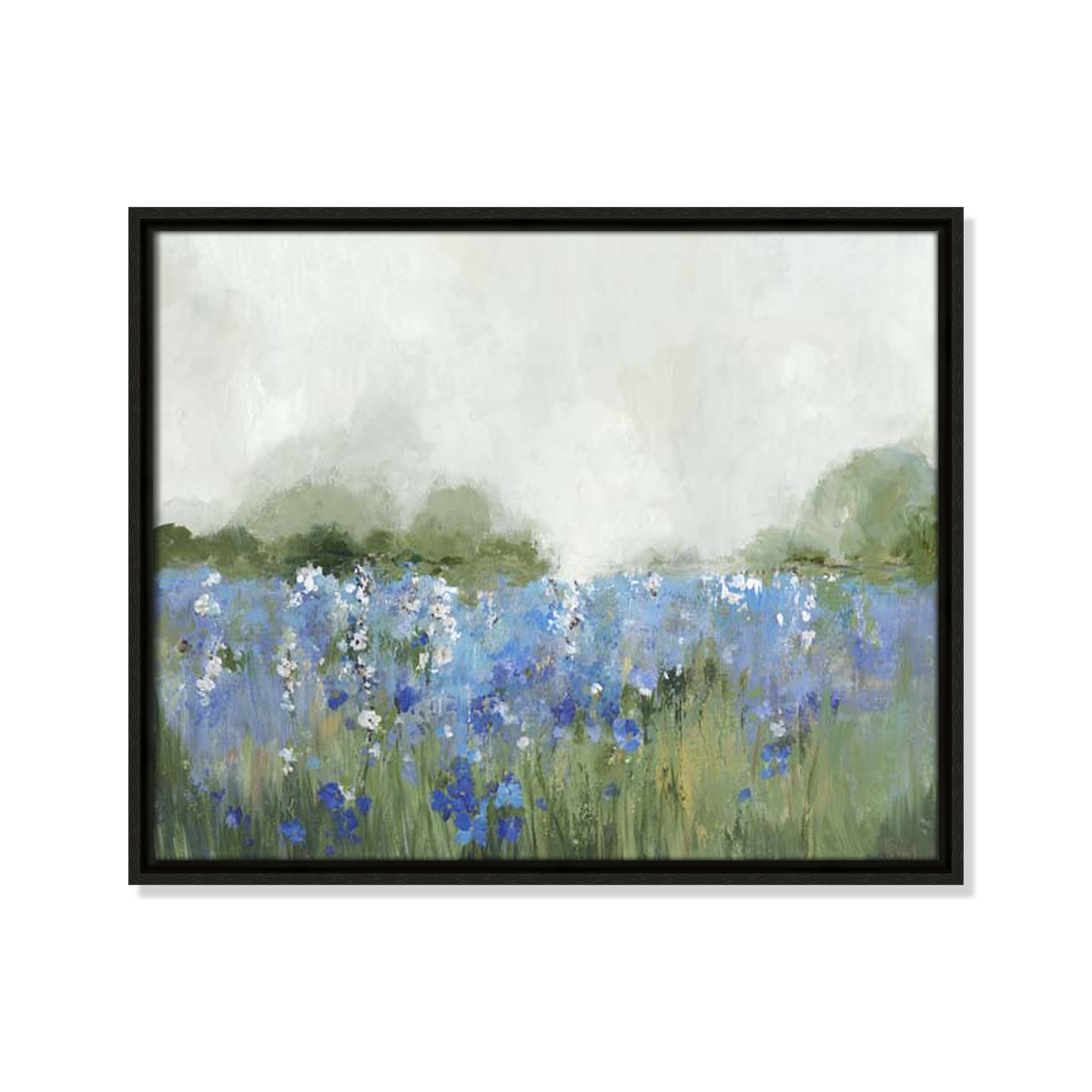 Meadows Bluebells Field by Allison Pearce, 17.5" H x 21.5" W x 2" D, Espresso Framed