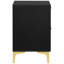 Table de chevet moderne noire et dorée pour la chambre à coucher - 2 tiroirs de rangement avec de nombreux tiroirs-22751085