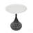 Accent Metal Coffee Table, Pedestal Table For Living Room, Hand-Hammered Texture, White+Black, Table