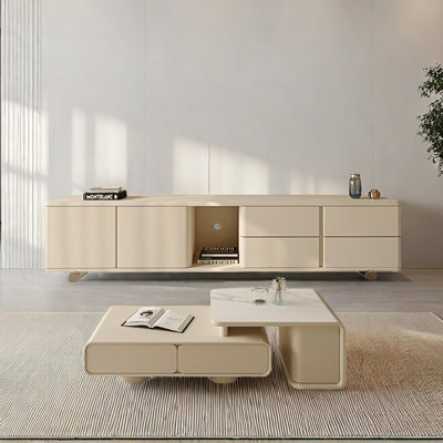 Wooden TV Stand and Coffee Table Set