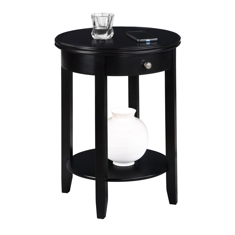 Carbin End Table with Storage, Black