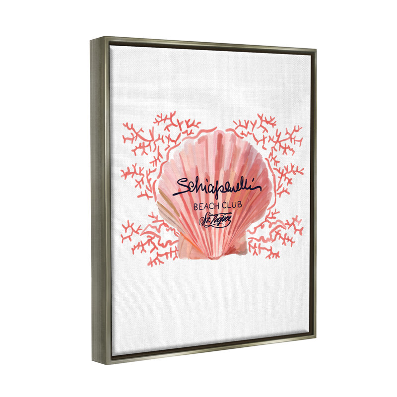 «Pink Beach Club Shell», reproduction encadrée sur toile par Amelia Noyes, H 31 po x l 25 po x P 1,7 po