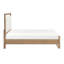 Grand lit moderne tapissier brun avec éclairage à DEL et coin lecture brun avec revêtement texturé et éclairage, bois