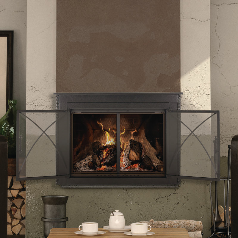 Highsmith Cabinet Steel Fireplace Door, 28" H x 37.5" W x 0.95" D