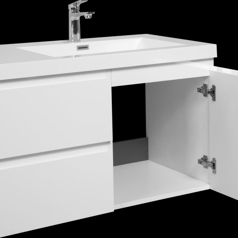 Meuble-lavabo mural avec double lavabo, Blanc