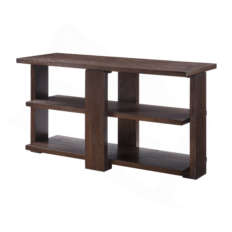 Walnut Sofa Table With 2-Shelf