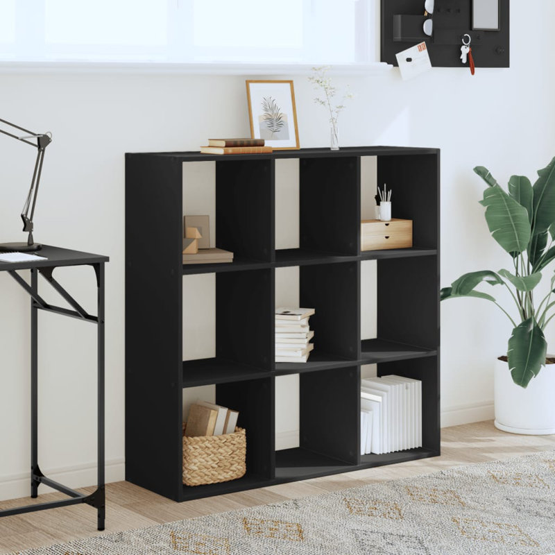 vidaXL Bookcase Engineered wood Medium Bookcase Rectangular, Black