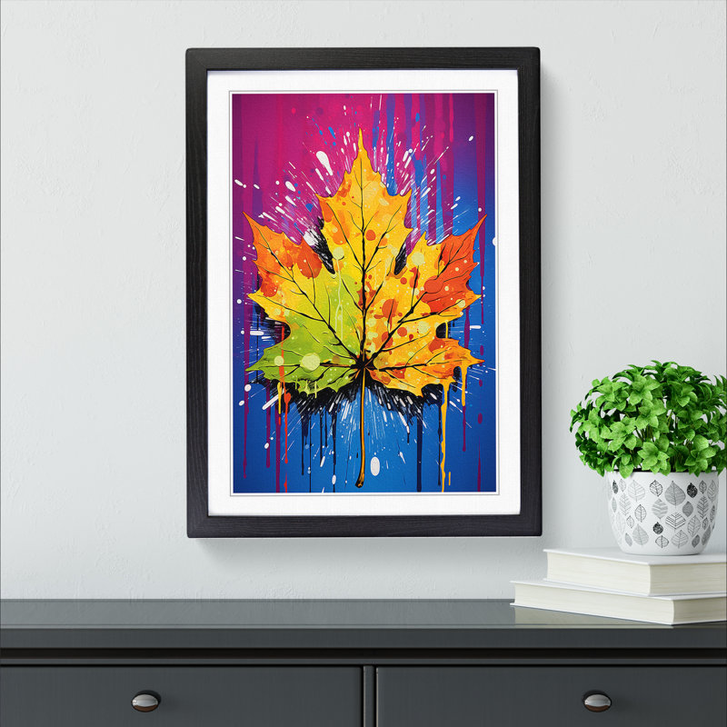 Leaf Pop - Framed Print, 46cm H x 34cm W x 2cm D, Black