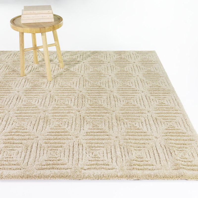 Tapis beige à motif de losanges Bolsena, 5 pi 3 po x 7 pi