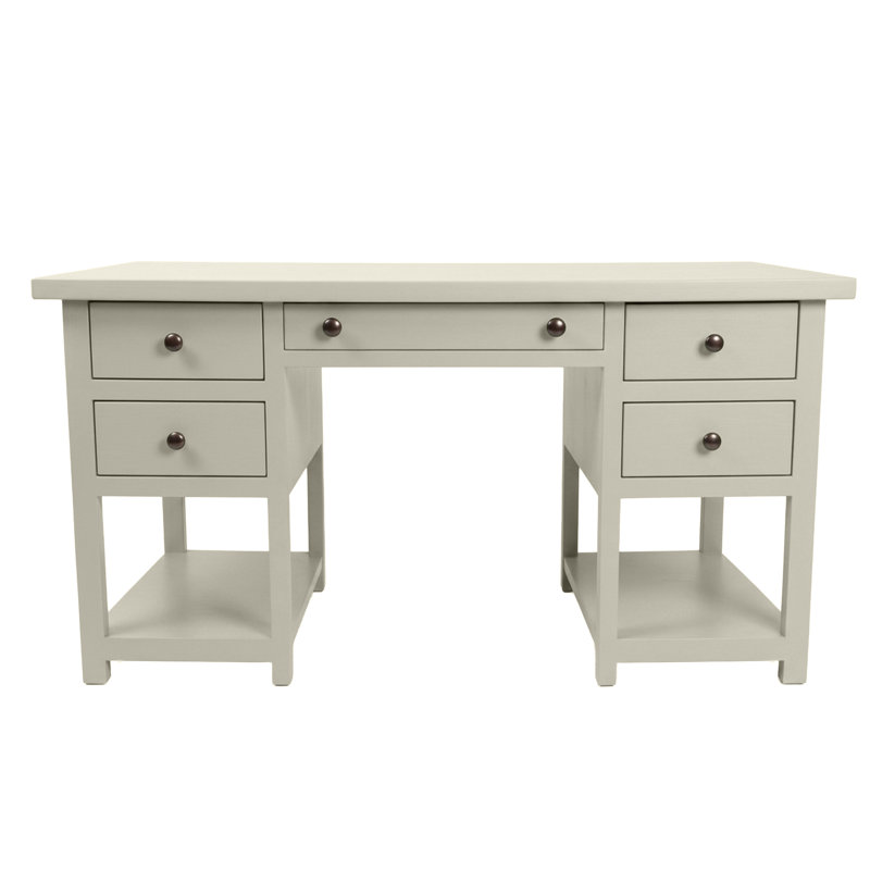 Bureau d'ordinateur moderne en bois massif, Soft White