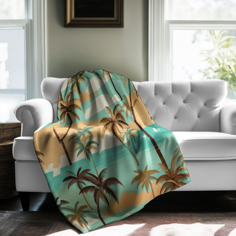 Exotic Bliss - Couverture sherpa de qualité supérieure 1 pièce, Grand lit