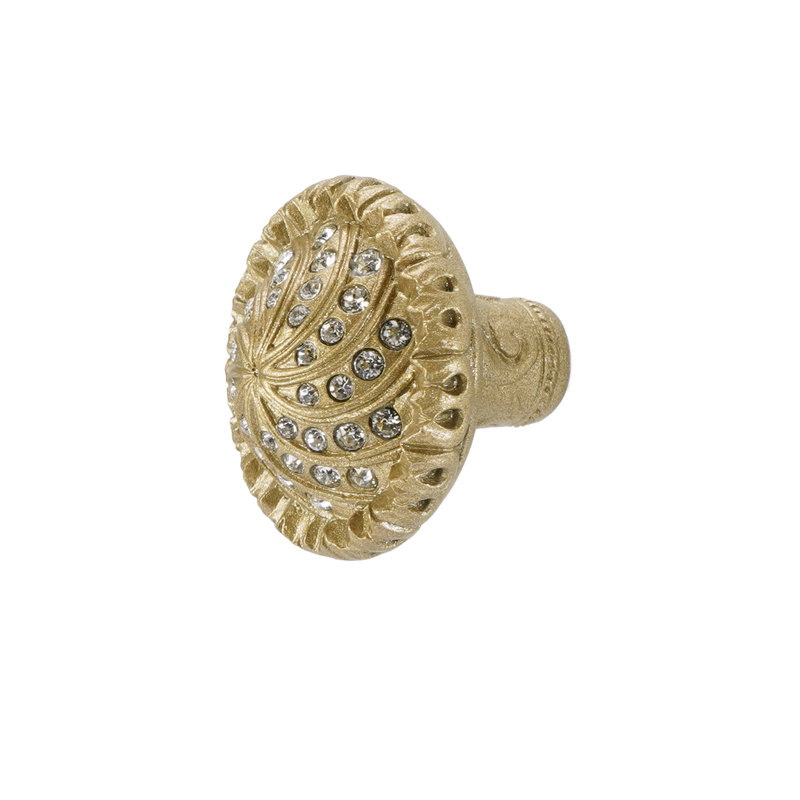 FONTAINEBLEAU KNOB; CLEAR CRYSTAL , Soft Gold