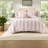Pink Full Queen Bedding Sets, Microfiber Ruffle Comforter Set, Toile Style