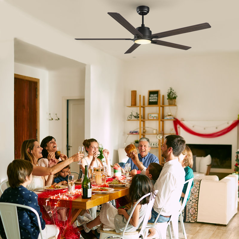 Emerzon 60''  Smart Ceiling Fan with LED Light Kit,Remote Control,Reversible Quiet DC motor.