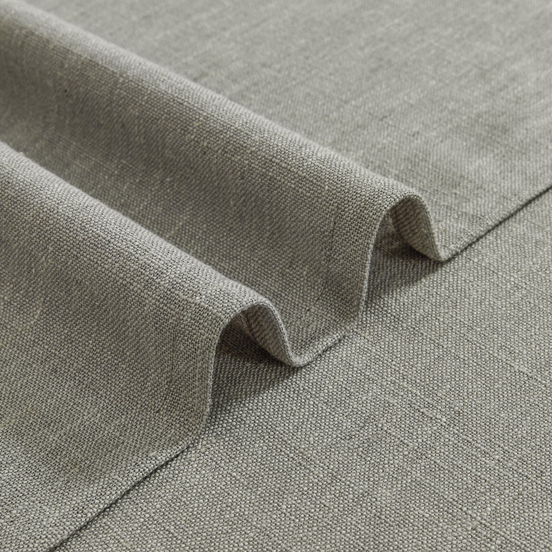 Draycott Linen Blend Semi-Sheer Curtain Pair, 52" W x 72" L, Gray