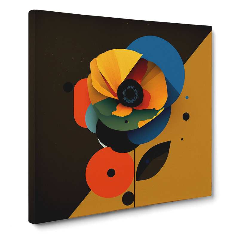 Poppy Flower Suprematism No.2 - Wrapped Canvas, 50cm H x 50cm W x 3cm D