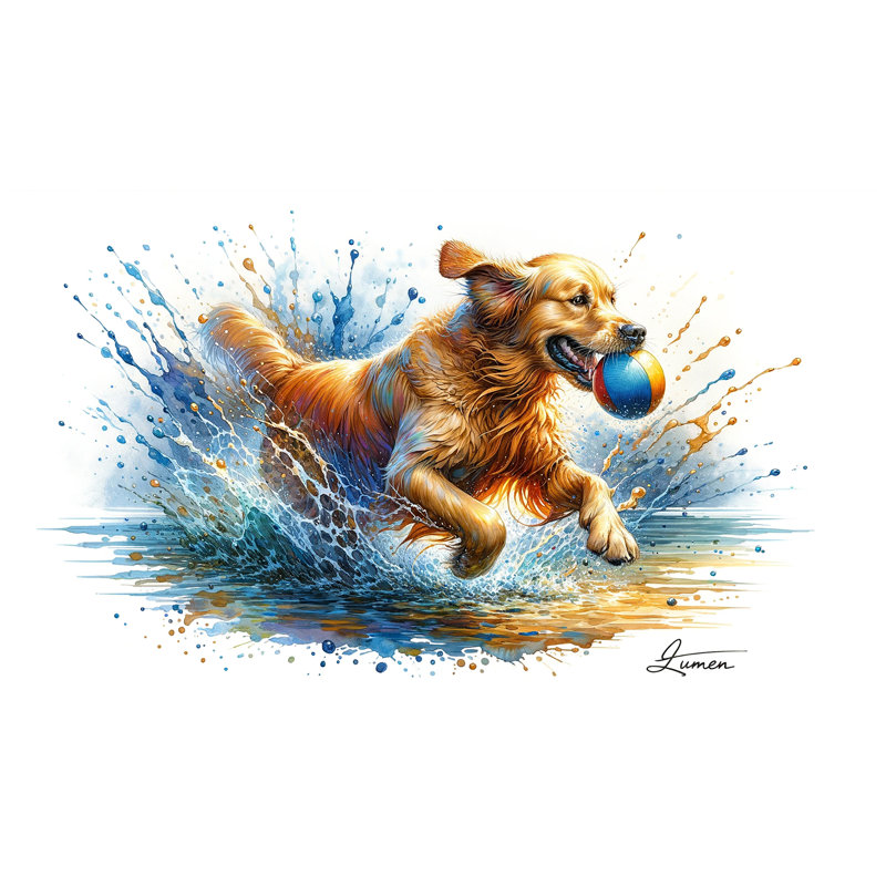" Splash And Fetch ", 20" H x 35" W x 1.5" D