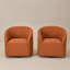 Ensemble de 2 chaises demi-tonneau pivotantes rembourrées sans assemblage Charleene-88387654