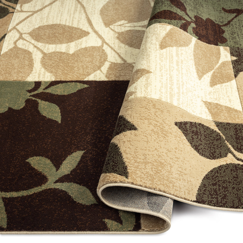 Tapis brun / vert Tribeca Amelia, Tapis de couloir 1 pi 9 po x 7 pi 2 po