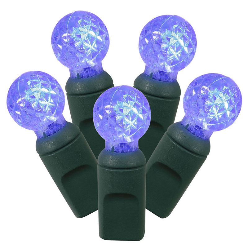 100 LED G12 Berry Christmas Lights - 33 ft Green Wire, Blue