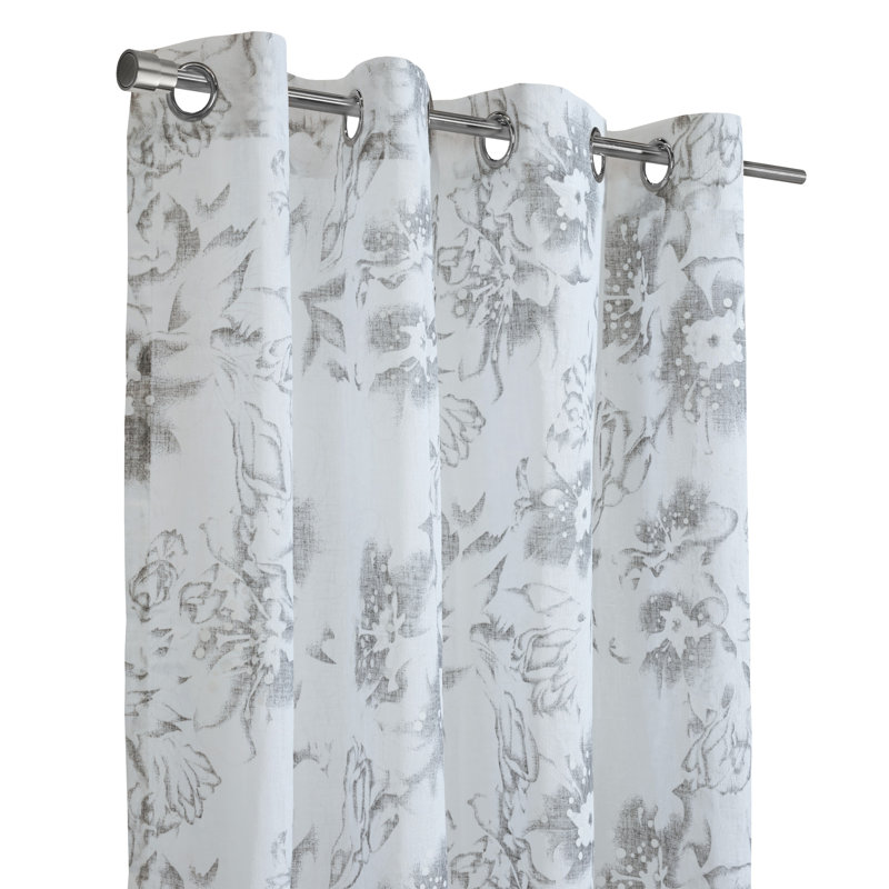 Mundelein Light Filtering Grommet Curtain Panel in White, 52" W x 108" L
