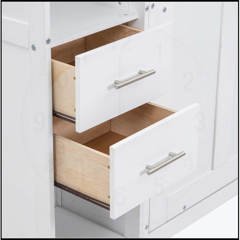 Lit escamotable avec casiers et armoires escamotables, Simple