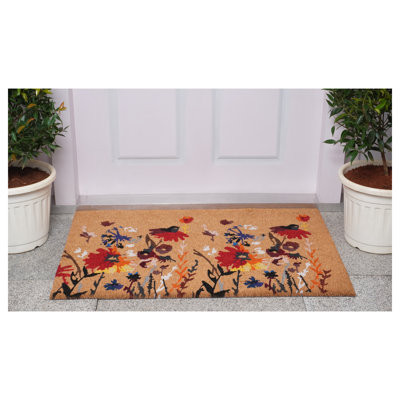 Non-Slip Floral Outdoor Doormat