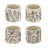 Set of 4 Gray Cement Planters 4.3" – Botanical Design Flower Pots