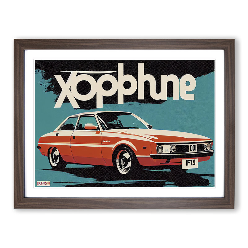 German Concept Car - Framed Print, 34cm H x 46cm W x 2cm D, Walnut