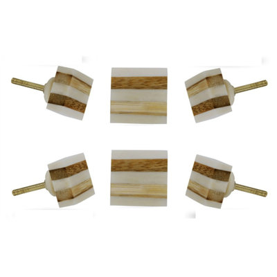 Striped Bone 1.2" Length Square Knob Multipack