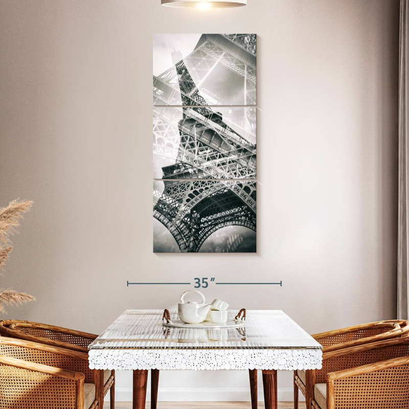 Eiffel Tower Double Exposure, 52" H x 24" W
