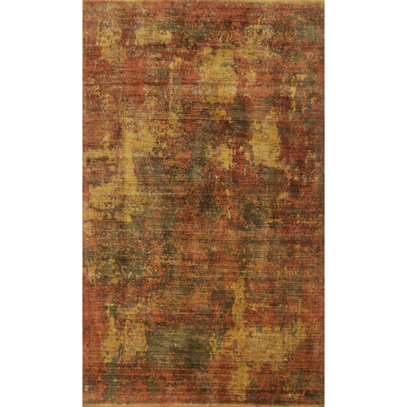 Tapis indien moderne à motif abstrait All-Over 5 x 8