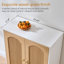 Armoire de rangement cannelée pour salle de bain, chêne blanc et naturel, 2 pièces-131497001