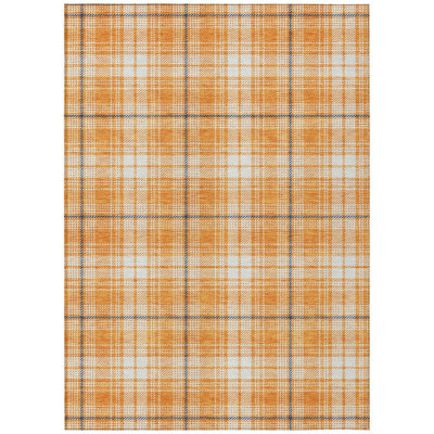 Aurora Orange Washable Indoor-Outdoor Rug - 