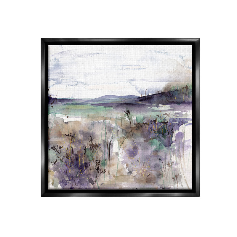 «Purple Mountain Distorsion Floater Frame» par Melissa Wang sur toile, Cadre flottant noir de jais, H 18 po x l 18 po
